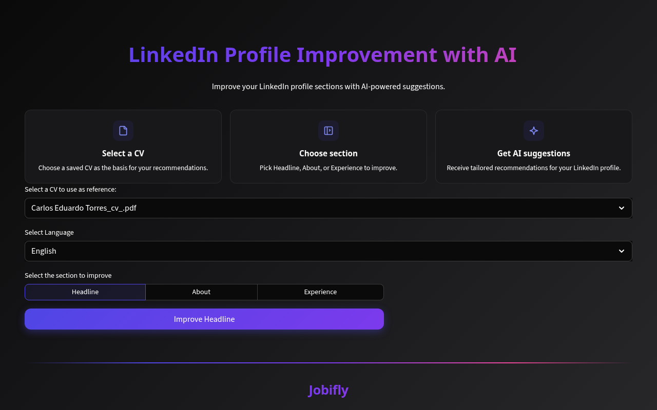 LinkedIn Profile Improvement with AI suggestions